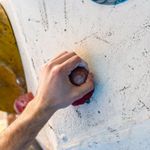 Detail of strong hand grip during exercise