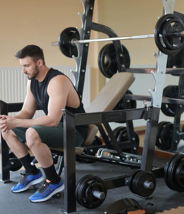Man finishing strong physical training session with focus